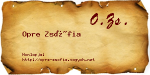 Opre Zsófia névjegykártya