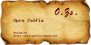Opre Zsófia névjegykártya